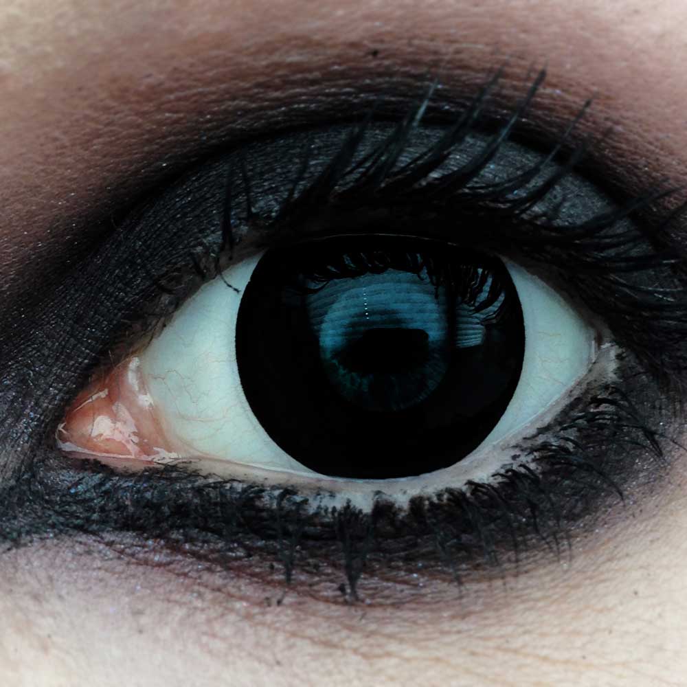 MesmerEyez - Black out Halloween farbige Kontaktlinsen - Schwarz